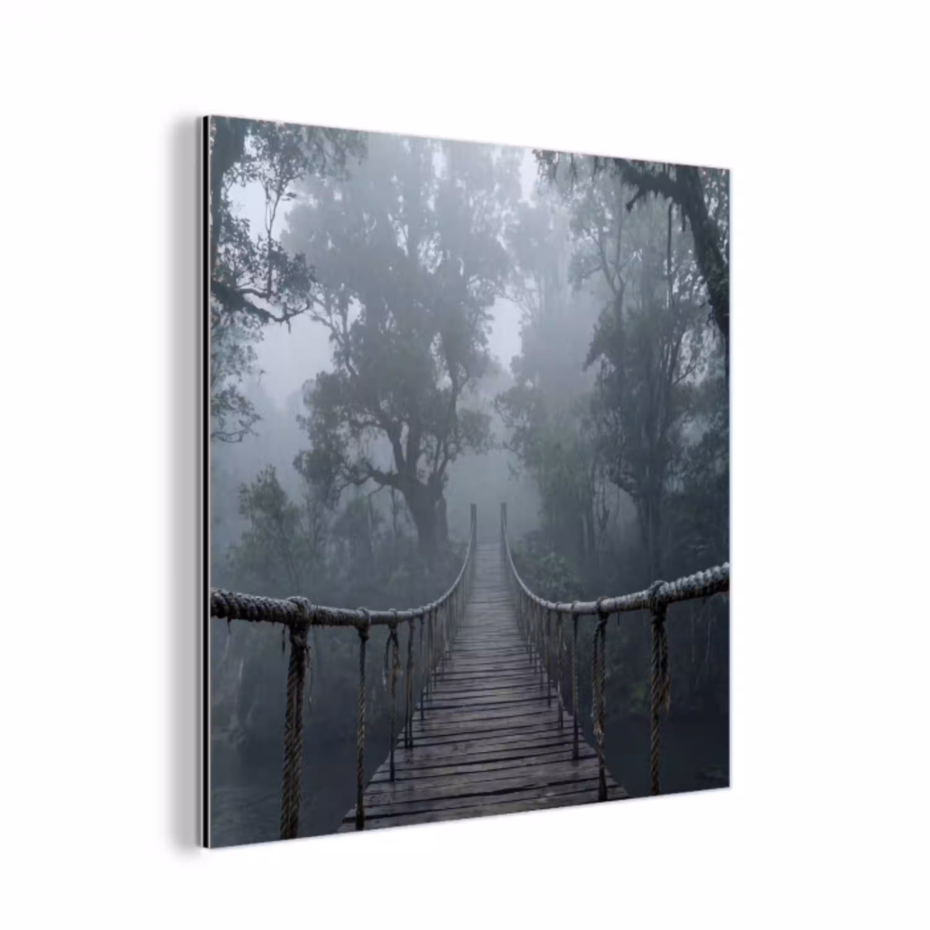 Brug - Jungle - Mist - Natuur aluminium wit klein -3d