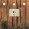 Vrouw - Bloem - Geel - Minimalistisch tuinposter los doek klein -sfeer1