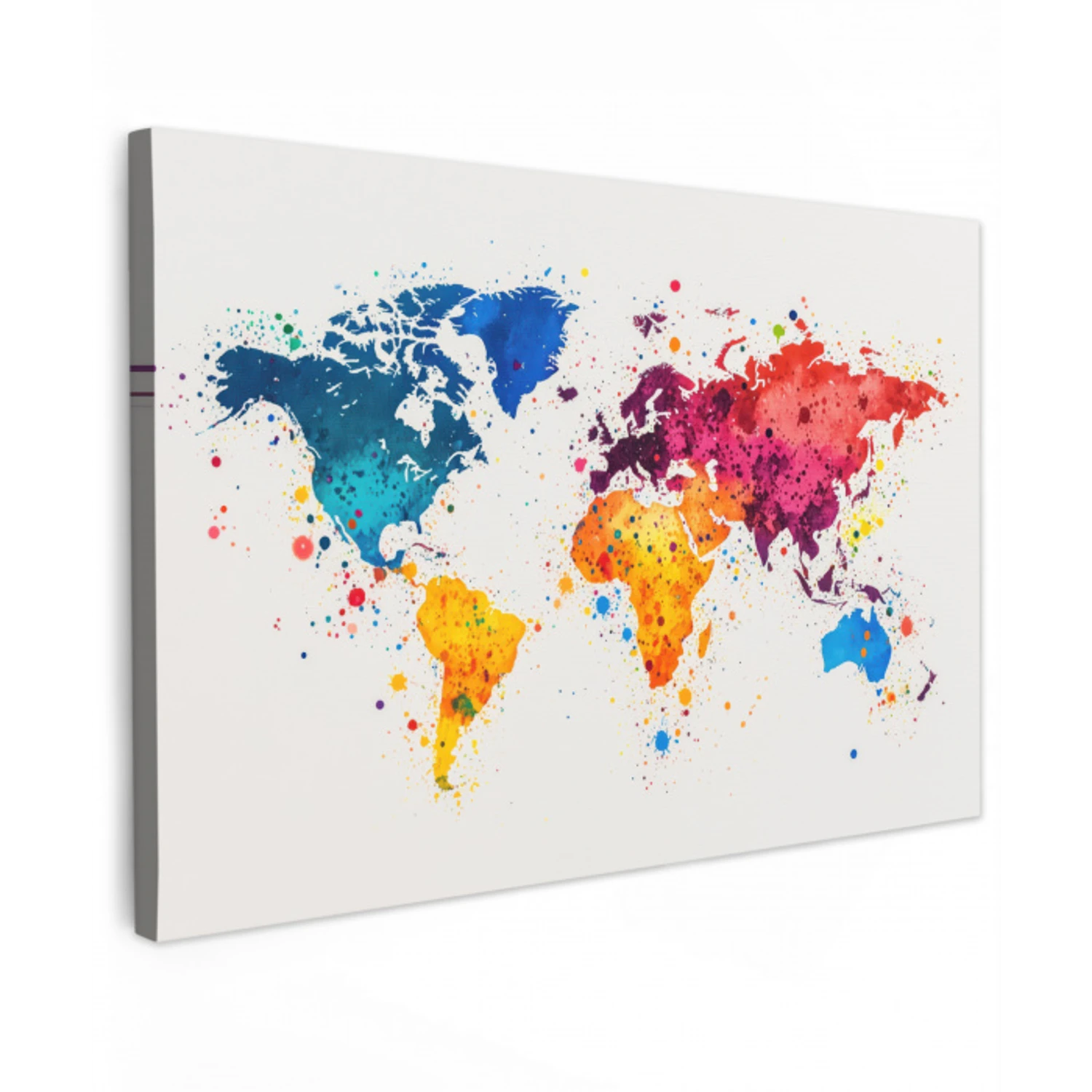 Wereldkaart - Graffiti - Kleurrijk canvas 2cm klein -z3d