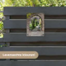 Oude deuren naar een tuinpad tuinposter los doek klein -sfeer3