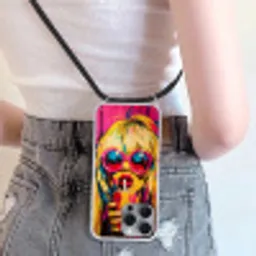 Zonnebril - Roze - Vrouw - Rietje Hoesje iPhone 16 Pro Max met koord klein -sfeer5