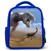 Dino - Wilde dieren - Tekening - Kinderen - Jongens Kinderrugzak - Blauw middel -3d