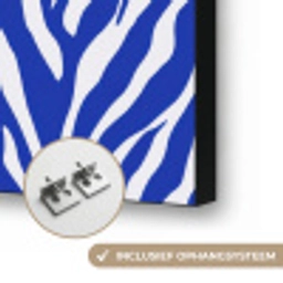 Zebra - Patroon - Kobalt - Blauw Textielframe zwart klein 947 -USP_ophangsysteemNL