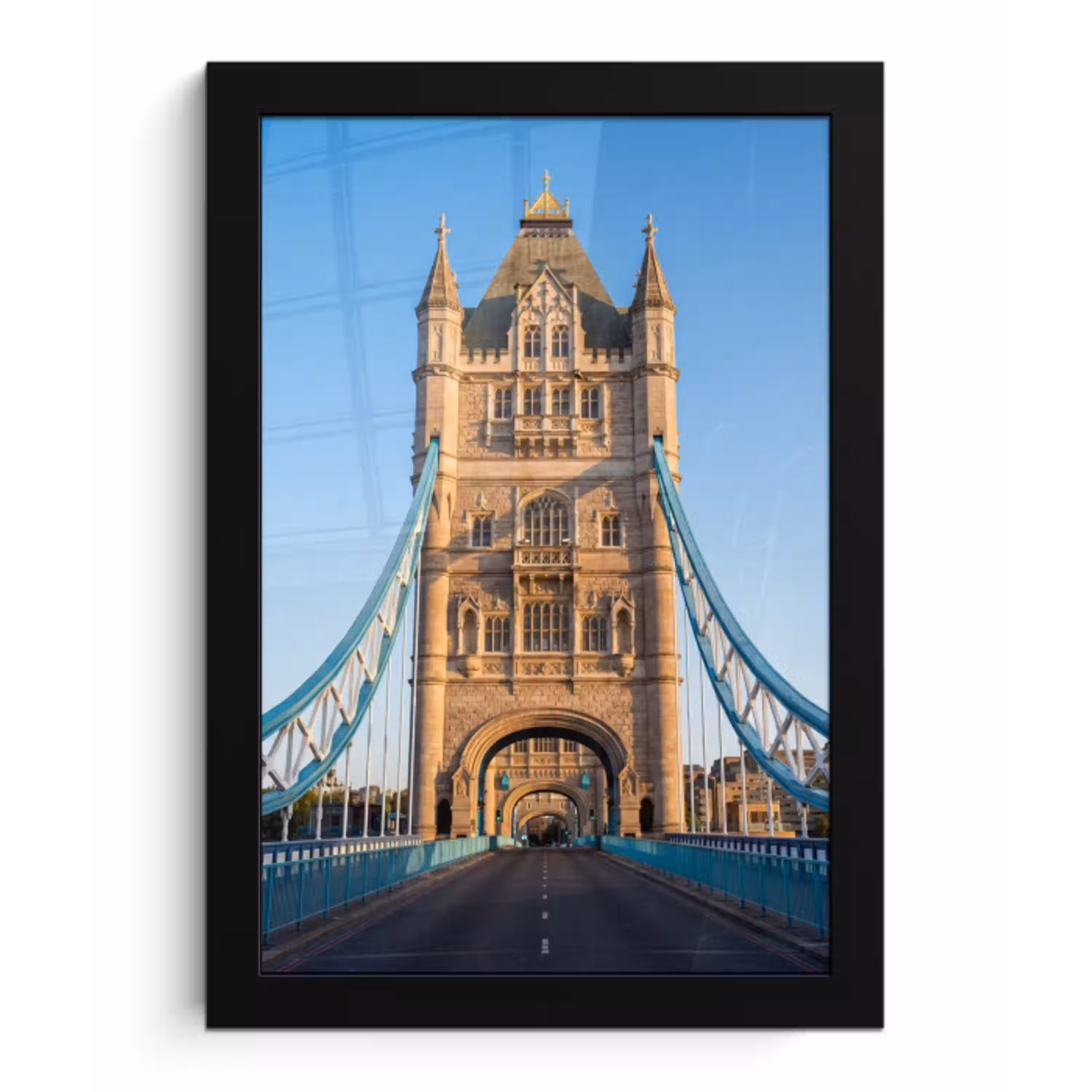 Brug - Toren - Architectuur - Klassiek - Blauw fotolijst zwart zonder passe partout klein -3d