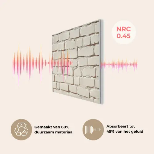 Bakstenen - Muur - Licht - Wit PET vilt middel -USP_NL