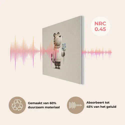 Tijger - Blauwe bloemen - Rustig PET vilt klein -USP_NL