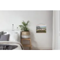 Schapen - Rij - Weide - Dieren - Platteland textielposter latten blank klein -woonkamer