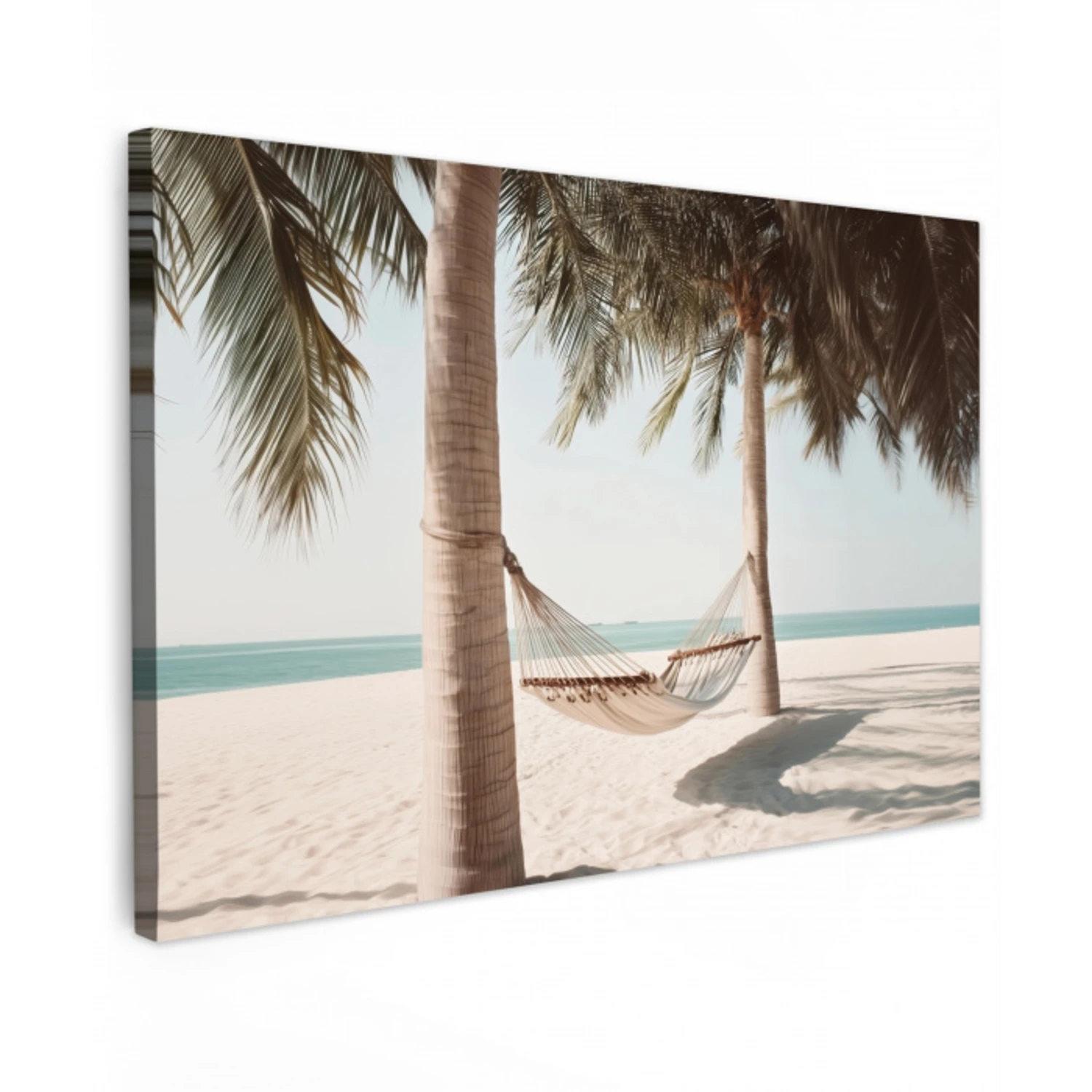 Hangmat - Palmbomen - Strand - Zee canvas 2cm klein -z3d