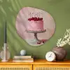 Taart - Pink - Cherry Wandcirkel Organisch Aluminium middel -sfeer2