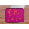 Oh la la - Oranje - Roze laptophoes neopreen klein -tafel
