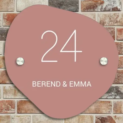 Effen oudroze - Klassiek Naambord Organisch middel -sfeer10