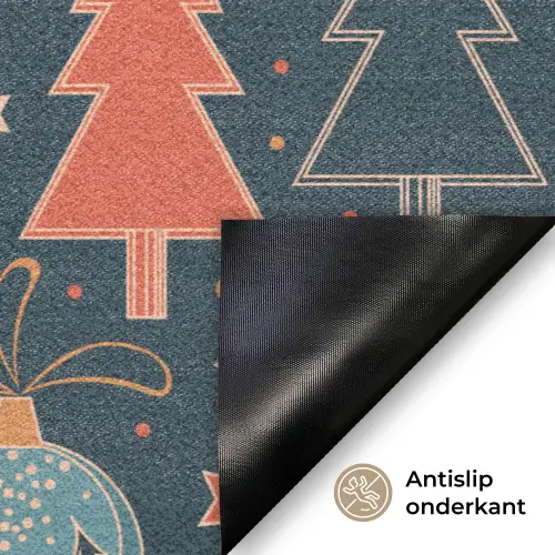 Illustratie - Kerst - Symbolen - Blauw Deurmat klein 898 -antislip_NL