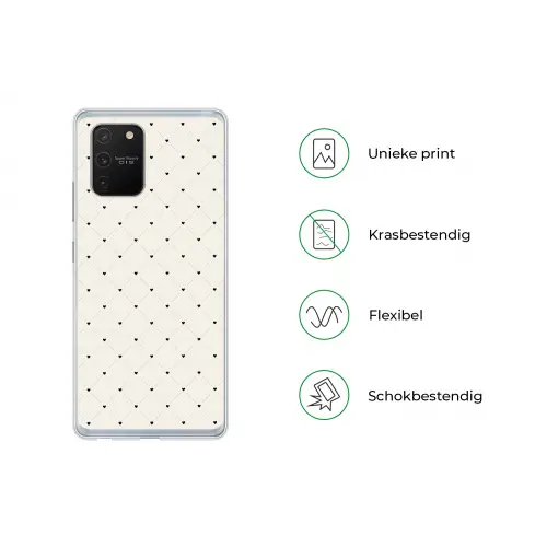 Streep - Hart - Wit - Zwart Telefoonhoesje Samsung Galaxy S10 Lite klein 364 -specsS10Lite