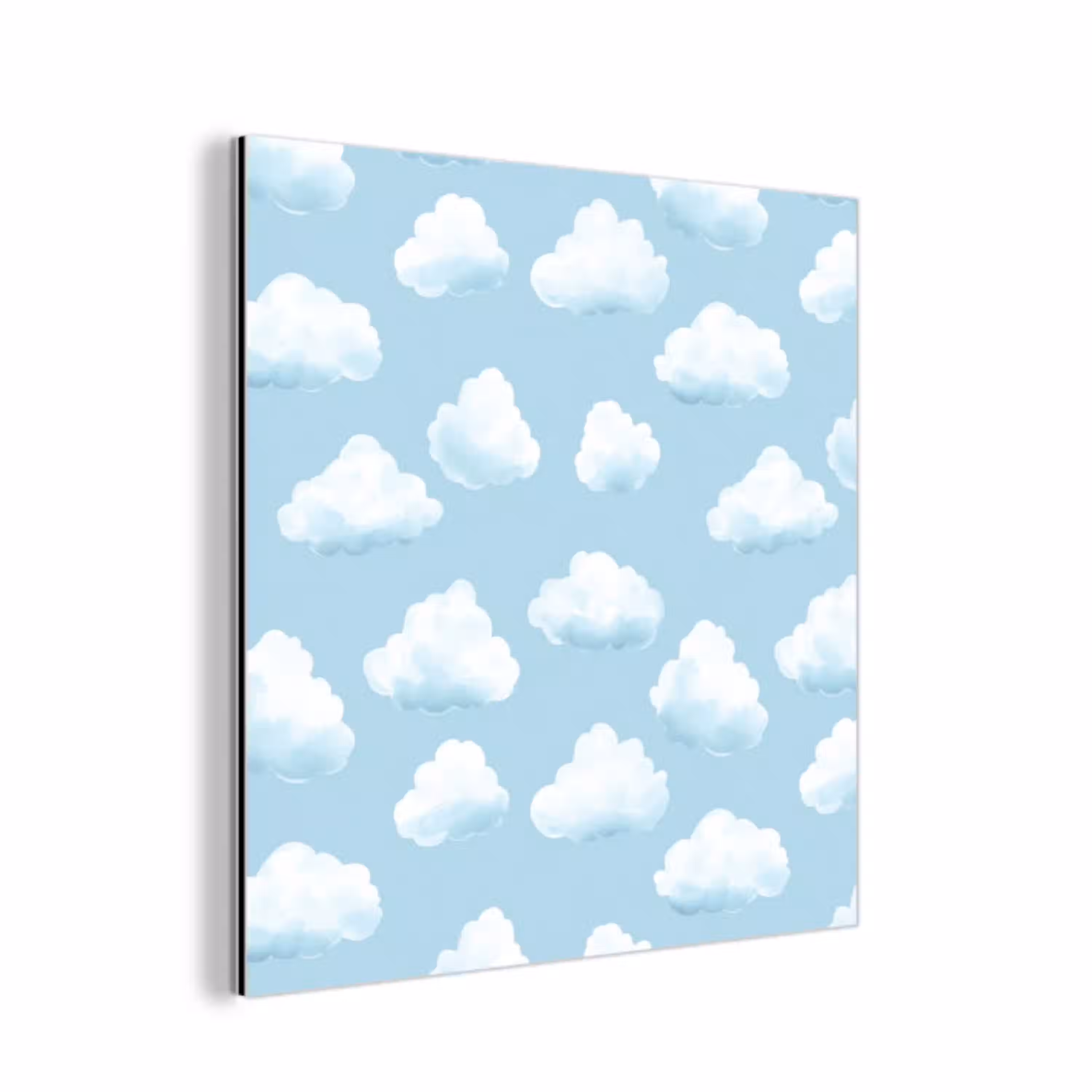 Wolken - Illustratie - Blauw aluminium wit klein 46 -3d