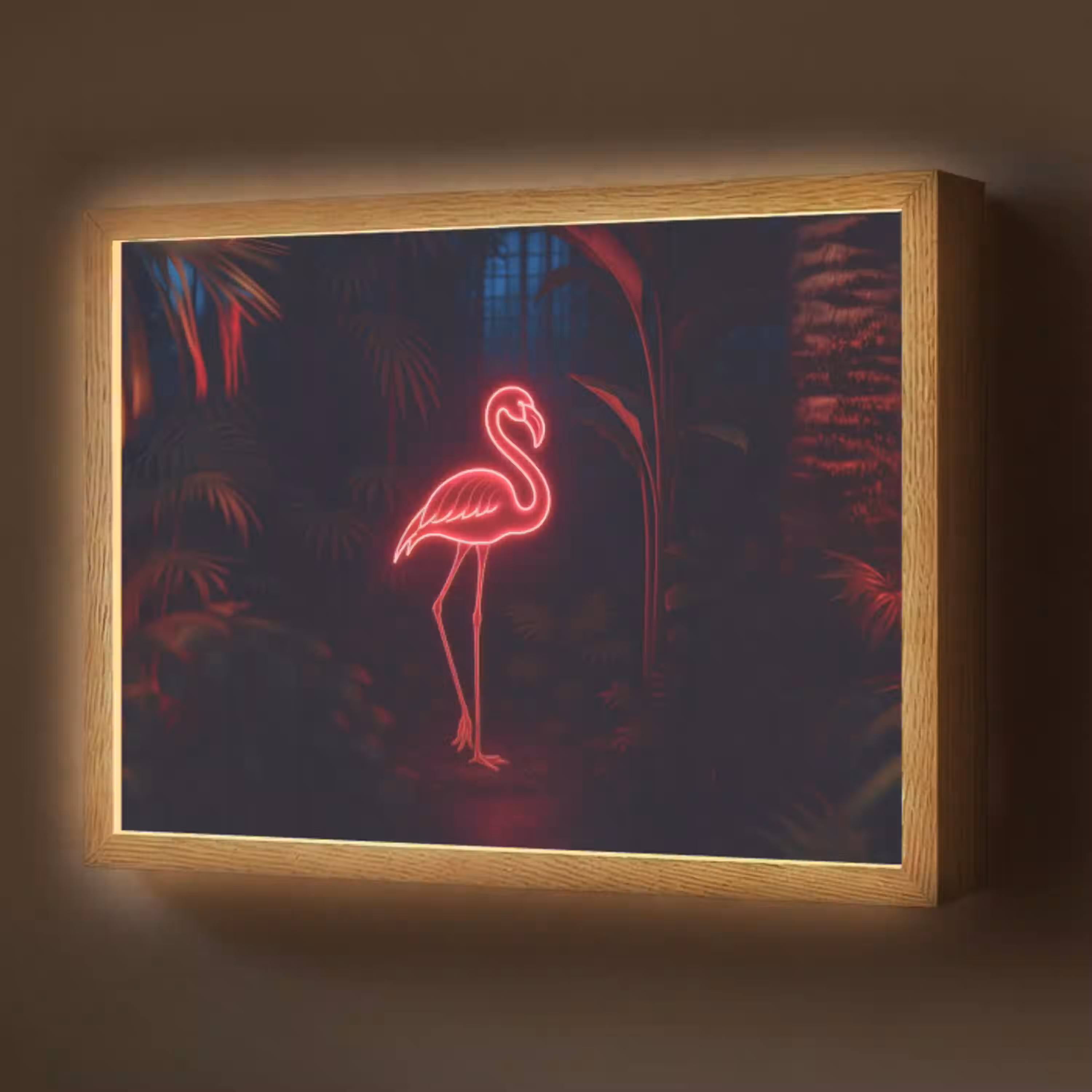 Flamingo - Roze - Neon - Licht Light Box met batterij (Wandlamp) middel -z3d_website