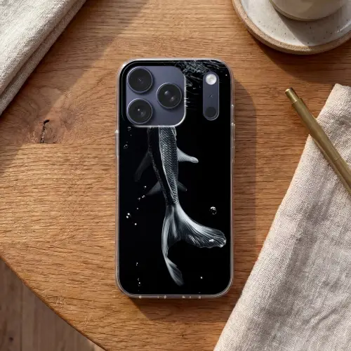 Koi - Vissen - Water - Zwart Telefoonhoesje iPhone 17 Pro klein -sfeer1