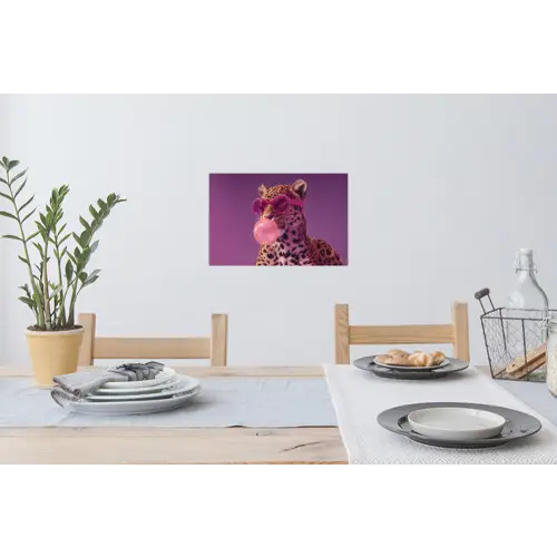 Panter - Zonnebril - Kauwgombel - Roze Muursticker klein -eettafel