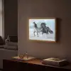 Paarden - Winter - Dieren - Natuur - Sneeuw Light Box met batterij (Wandlamp) middel -sfeer1