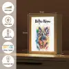 Hond - Verf - Dieren - Kleurrijk - Duitse Herder Light Box met kabel (Kinderlampje) klein -USP_FR