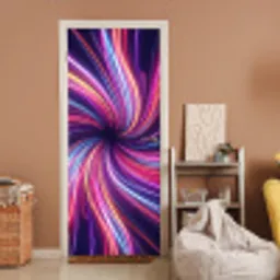Abstract - Swirl - Futuristic - Neon deurposter klein -sfeer1