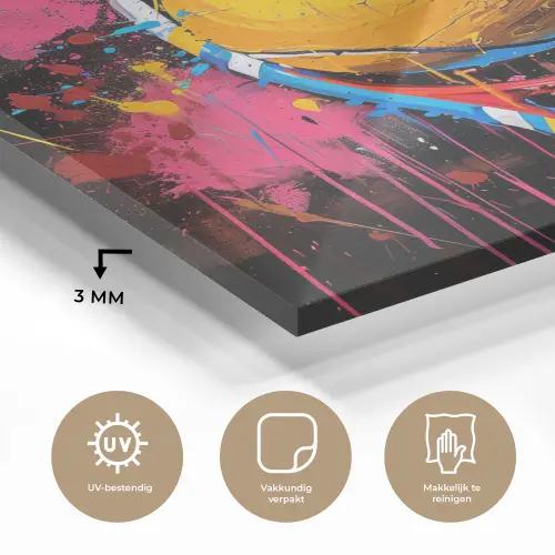 Graffiti - Tennis - Sport - Racket plexiglas 5mm klein -sfeer2