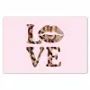 Tekst - Love - Pantervacht - Lichtroze Placemat vinyl groot -zzsfeer1_Kitchenyeah-website