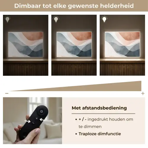 Abstract - Golven - Blauw Light Box met batterij (Wandlamp) middel -USP_dimbaarNL