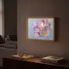 Bloemen - Paars - Overloop - Meeldraden Light Box met batterij (Wandlamp) middel -sfeer1