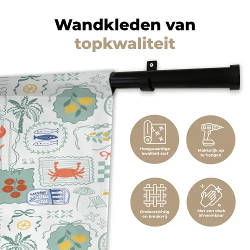 Zee - Sfeer -  kreeft - Citroen Wandkleed katoen klein 269 -sfeer2