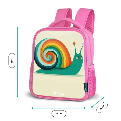 Slak - Regenboog - Kleurrijk Kinderrugzak - Roze middel -productfoto_formaten
