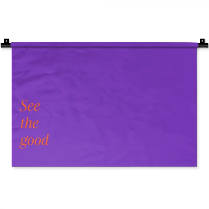 See the good - Oranje - Paars Wandkleed katoen klein -zz3d