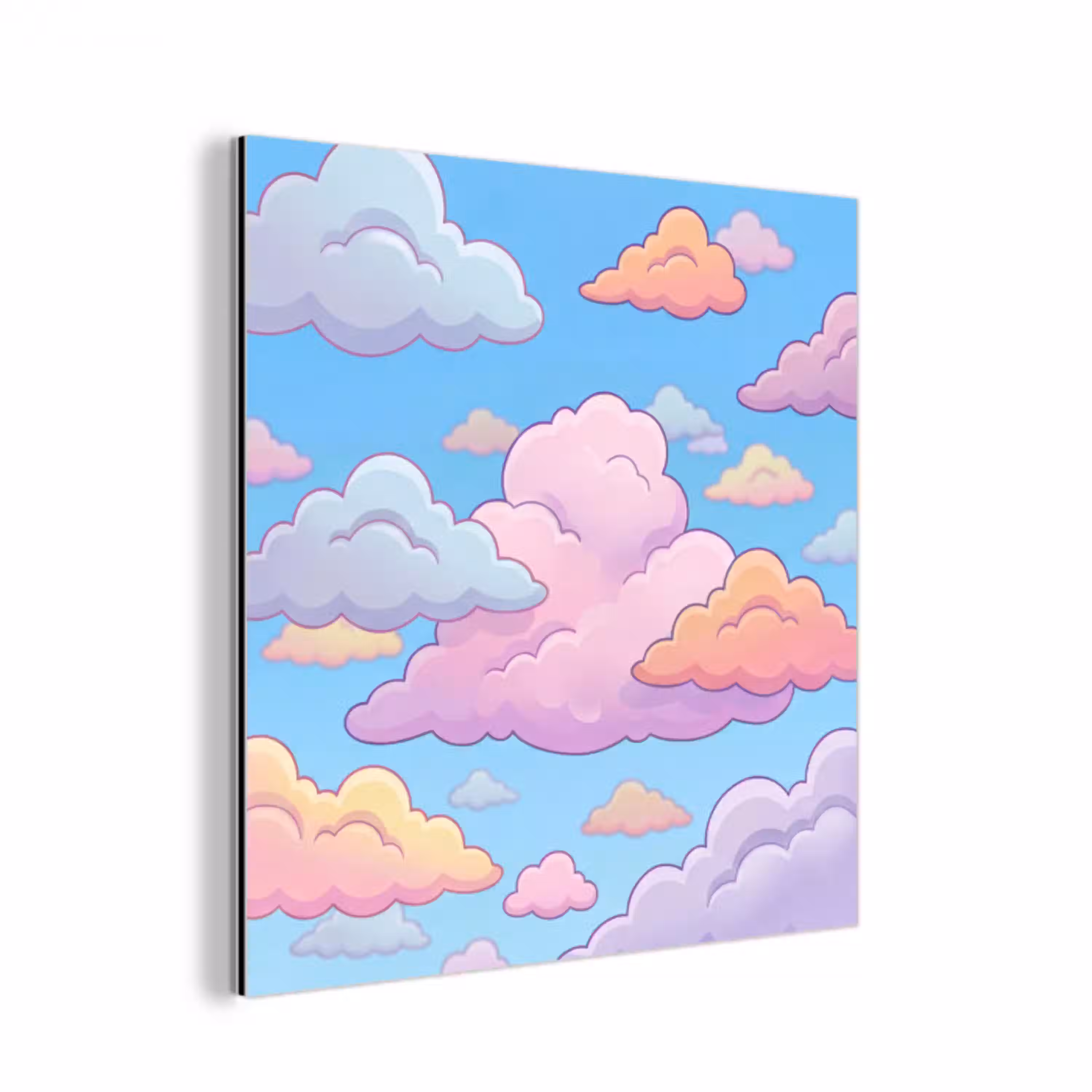 Wolk - Lucht - Natuur - Illustratie - Pastel aluminium wit klein -3d