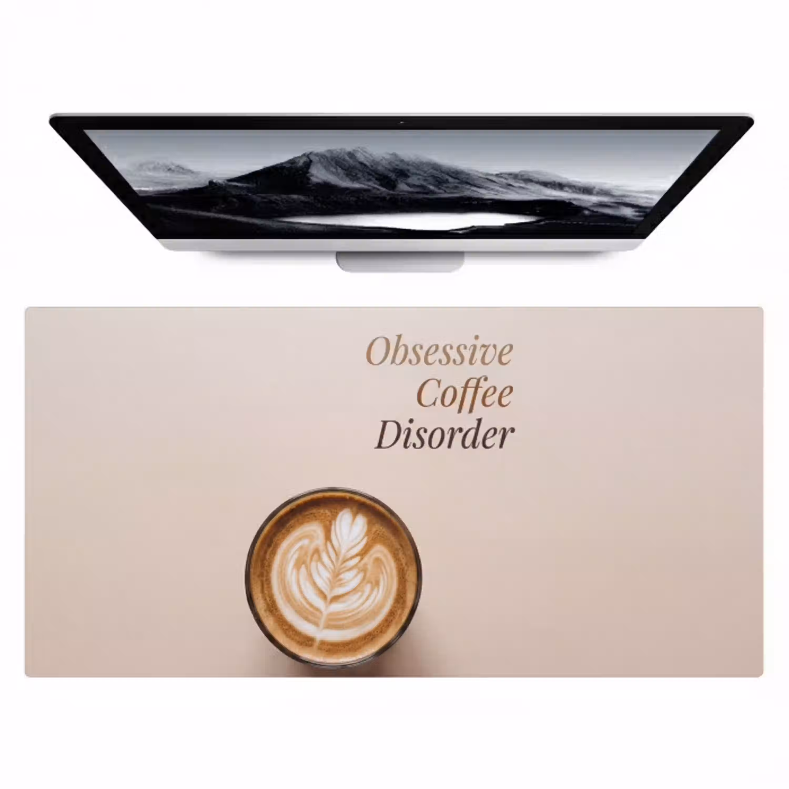 Koffie - Obessive Coffee Disorder - Beige Muismat XXL klein -zzz3d