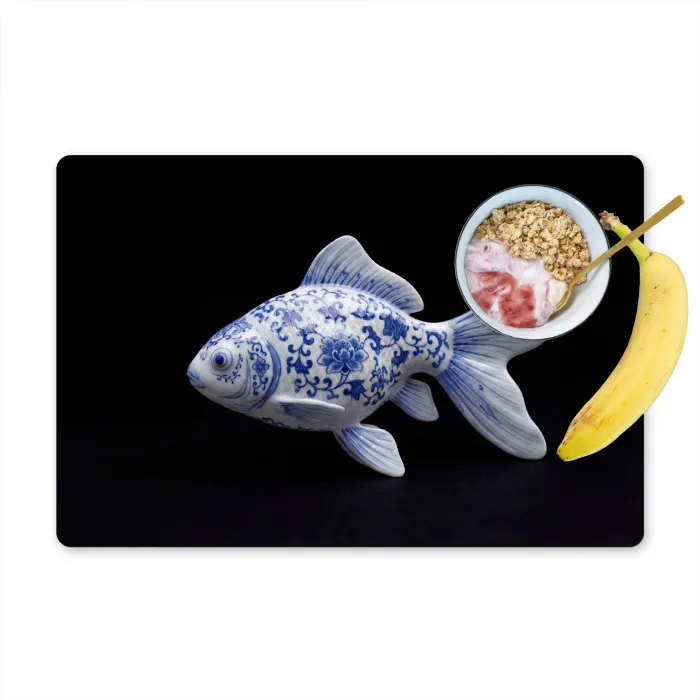 Porselein - Goudvis - Delfts - Blauw Placemat vinyl groot -zzzproduct_Kitchenyeah-website