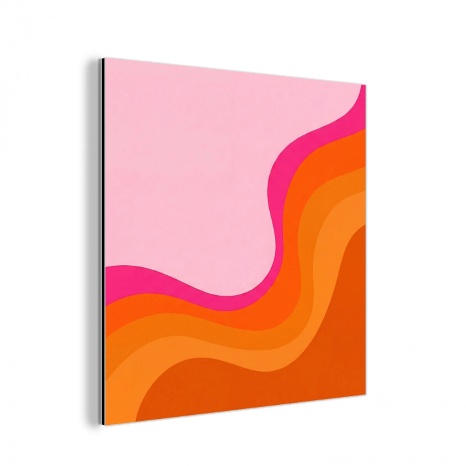 Retro - Waves - Kleurrijk aluminium wit klein -3d