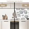 Rozen - Bloem - Zwart Wit - Patroon keuken achterwand 2 middel 871 -voor-na2_NL