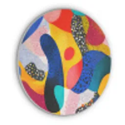 Vormen - Abstract - Stippels - Blauw Akoestische PET Vilt - Rond klein -3d