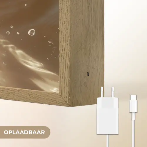 Kokosnoot - Water - Beige - Spetters Light Box met batterij (Wandlamp) middel -USP_websiteoplaadbaarNL