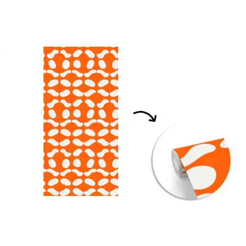 Oranje - Organische vormen - Wit fotobehang vinyl groot 64 -3d