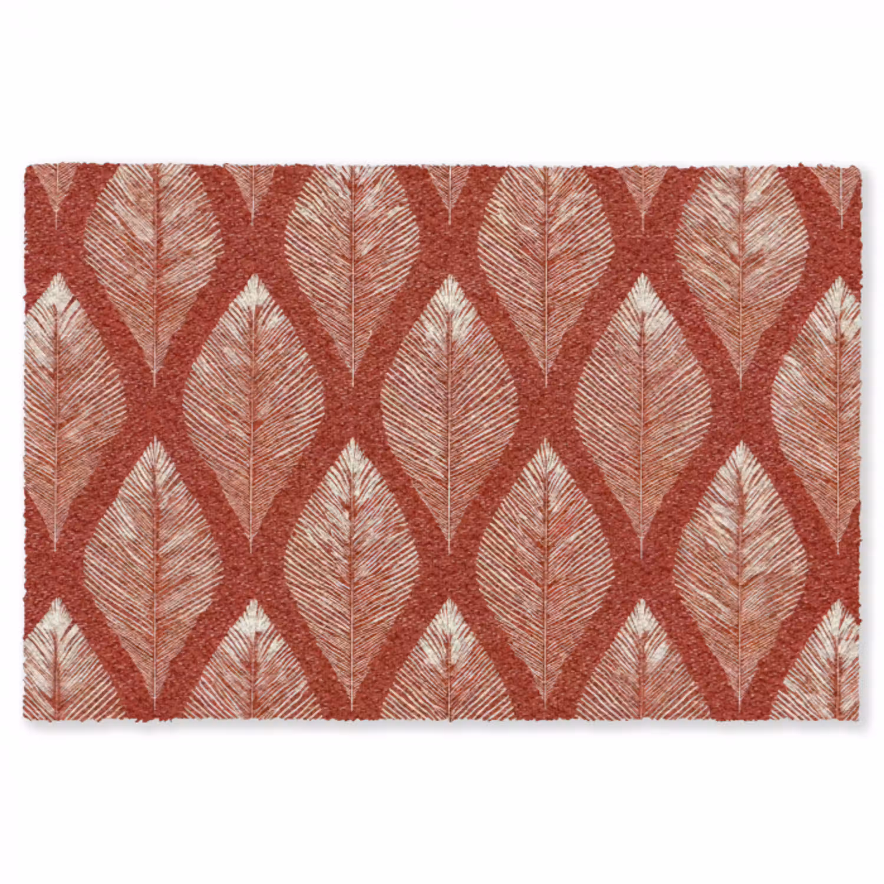 Bladeren - Rood - Elegant Vloerkleed Rechthoek klein -3d