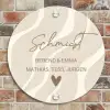 Beige golven - Sierlijk Naambord Rond klein -sfeer2