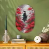 Rode bloemen - mistig - Man Wandcirkel Ovaal Forex klein -sfeer2