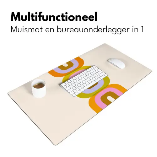 Stapel - Vormen - Geblokt - Oranje Muismat XXL klein -sfeer4