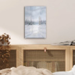 Bospad - Dennen - Sneeuw - Winter - Rustgevend plexiglas 5mm klein -sfeer4