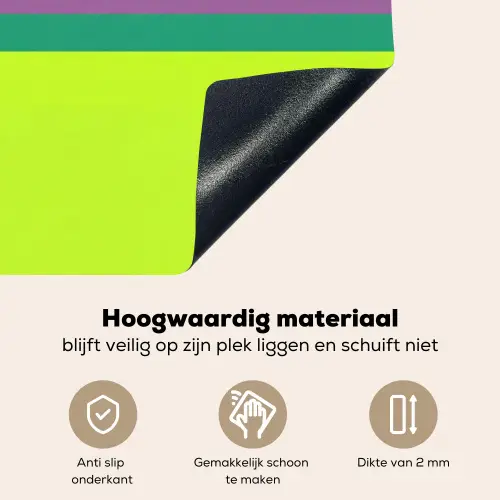 Strepen - Modern - Kleurrijk Inductie beschemer met haakjes klein -ky-onderkant-nl