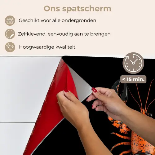 Kreeft - Oranje - Zwart - Modern keuken achterwand spatscherm klein -spatscherm_NL