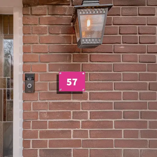 Felroze - Traditioneel Naambord Rechthoek middel -sfeer7-rechthoek-S