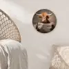 Schotse hooglander - Krant - Toilet Wandcirkel kunststof plaat 5mm dik klein -sfeer5