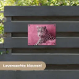 Panter - Luxe - Roze tuinposter los doek klein -sfeer3