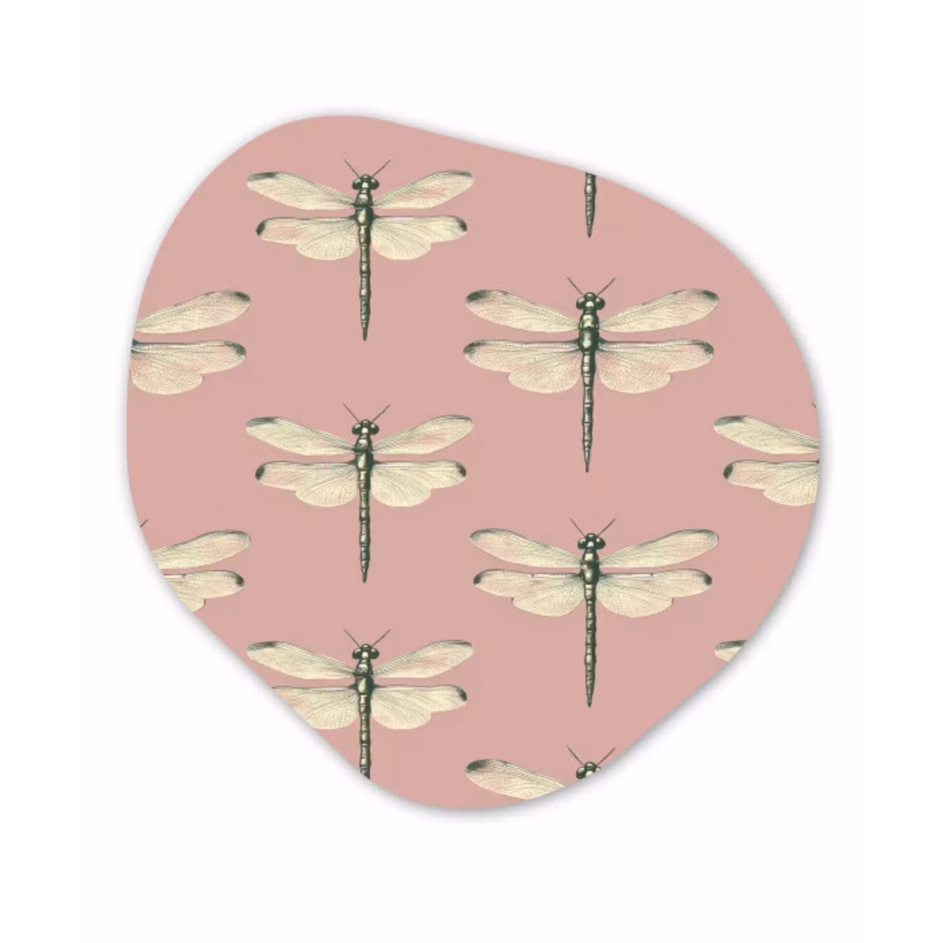 Lillibellen - Patroon - Roze Wandcirkel Organisch Aluminium middel 851 -3d